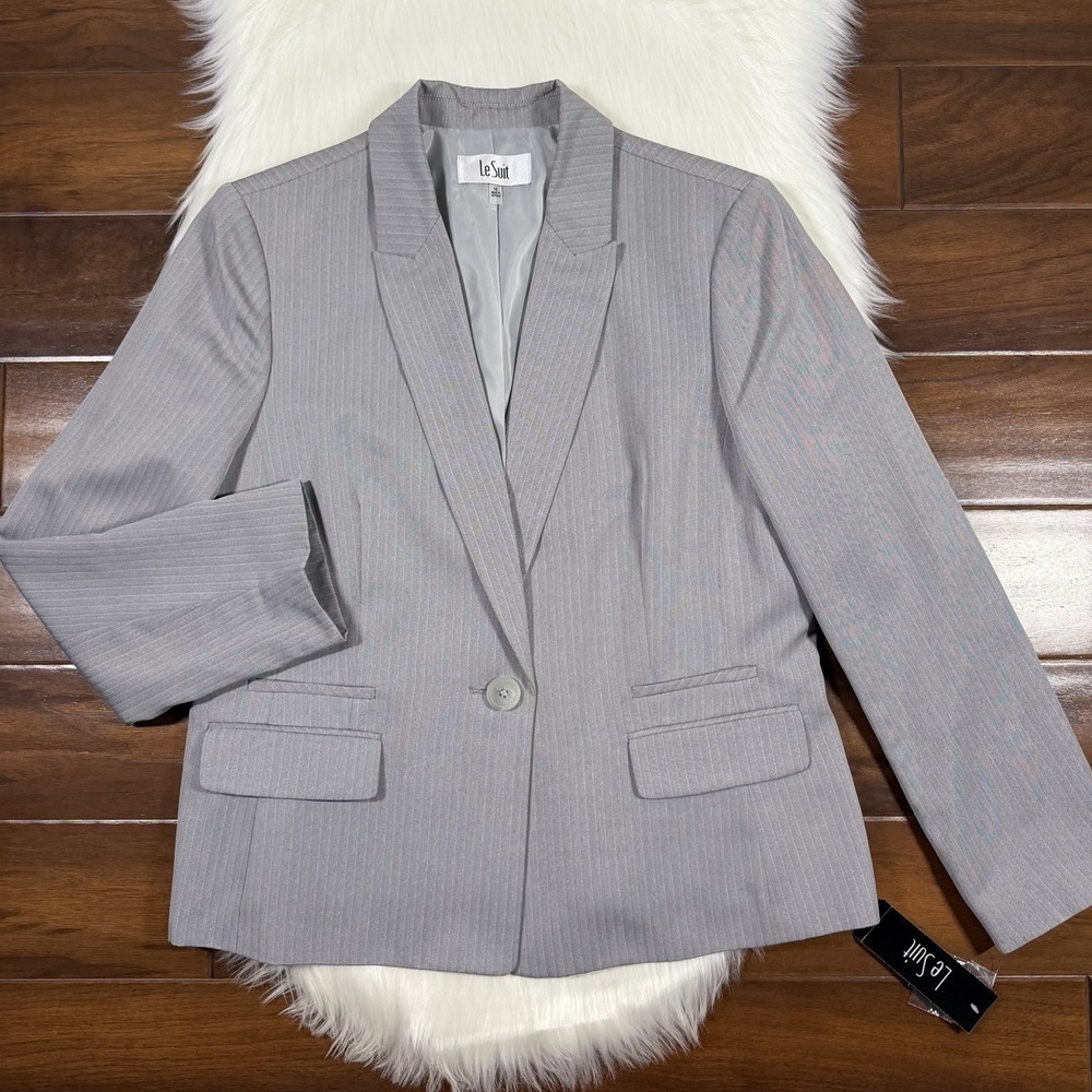 Le Suit Women's Size 16 Gray One Button Blazer Jacket